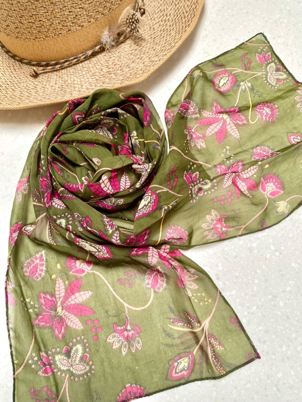 Enchanting floral hippy boho scarf/wrap w southwestern cottagecore vibe